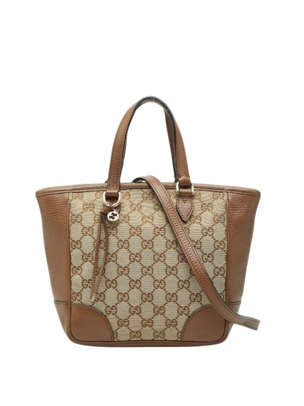 Gucci GG Canvas 2-Way Shoulder Bag Brown Beige Leather - Picture 1 of 10